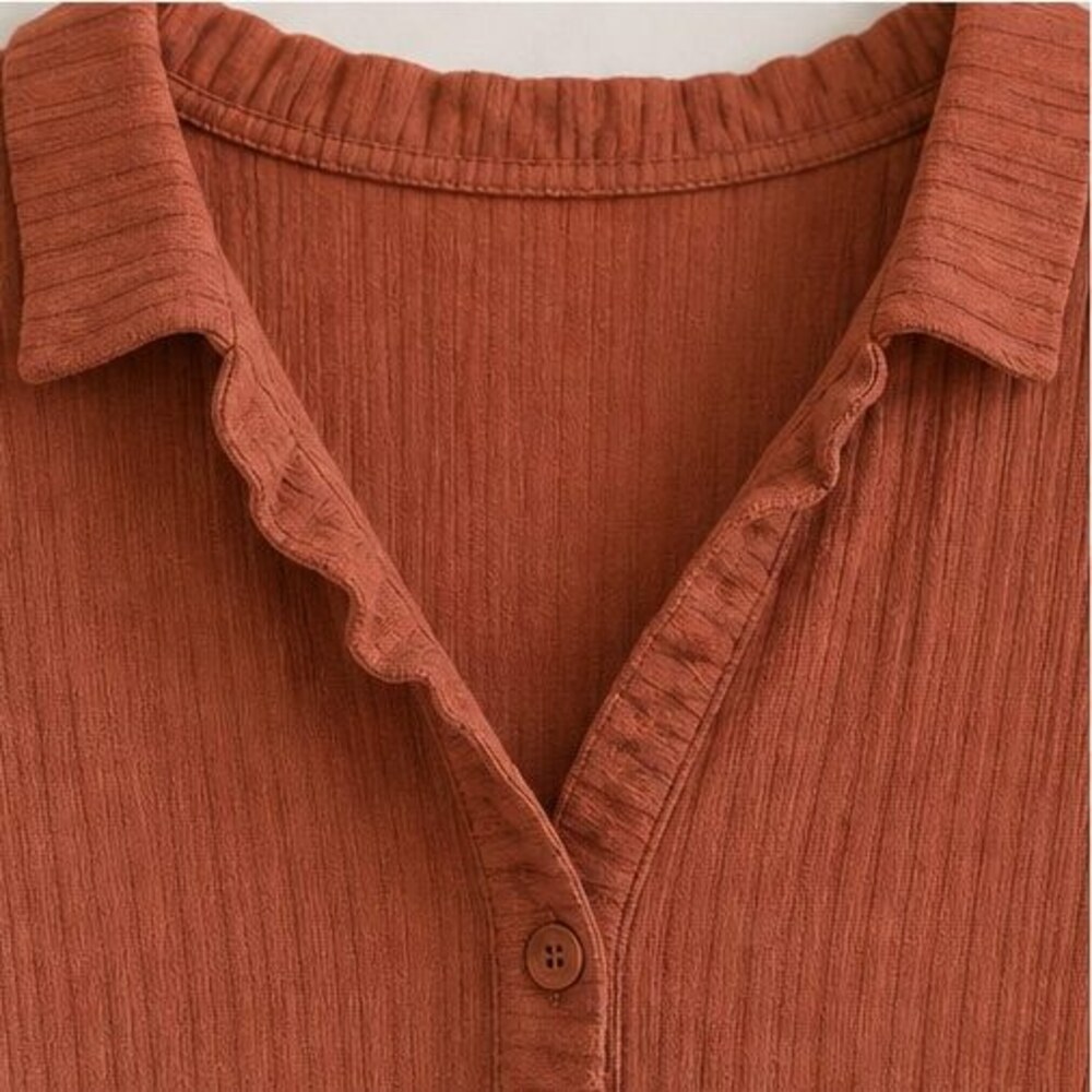 Rust Wrap Blouse - Picture 4 of 6